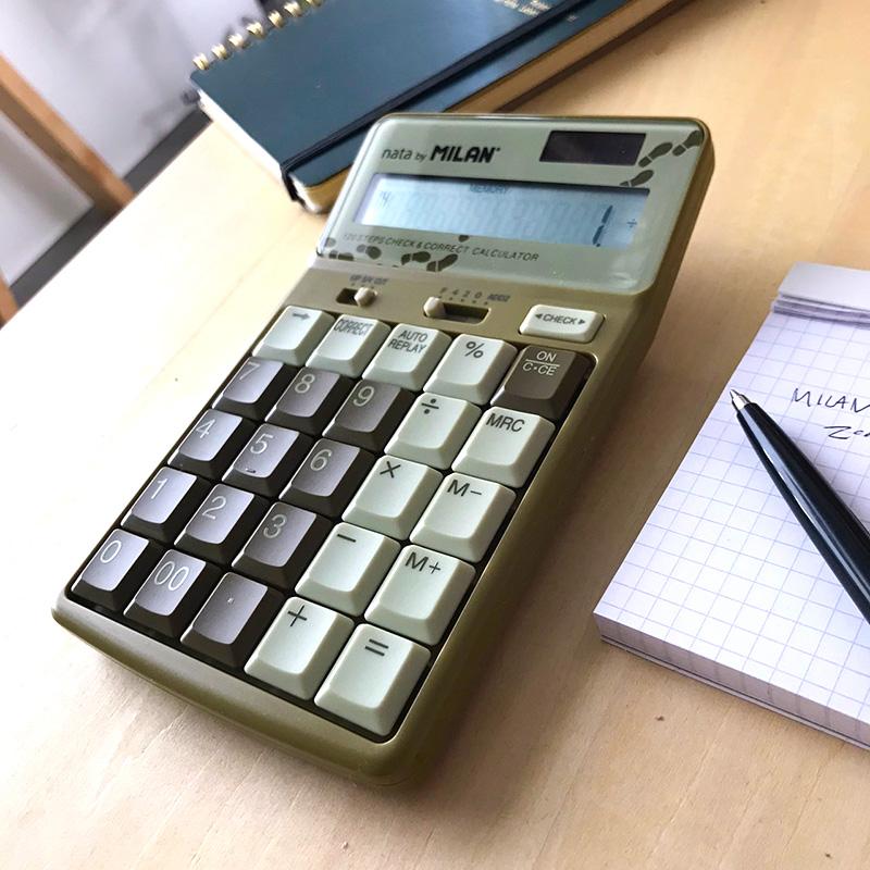 MILAN ミラン カリキュレーター 12桁 電卓 1504127 オリーブ