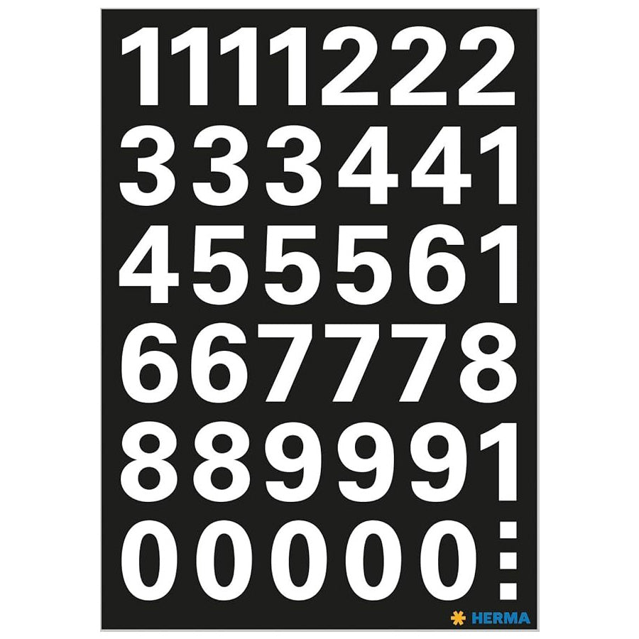 HERMA 防水シール ヘルマラベル アルファベット 数字 ホワイト No15557~8