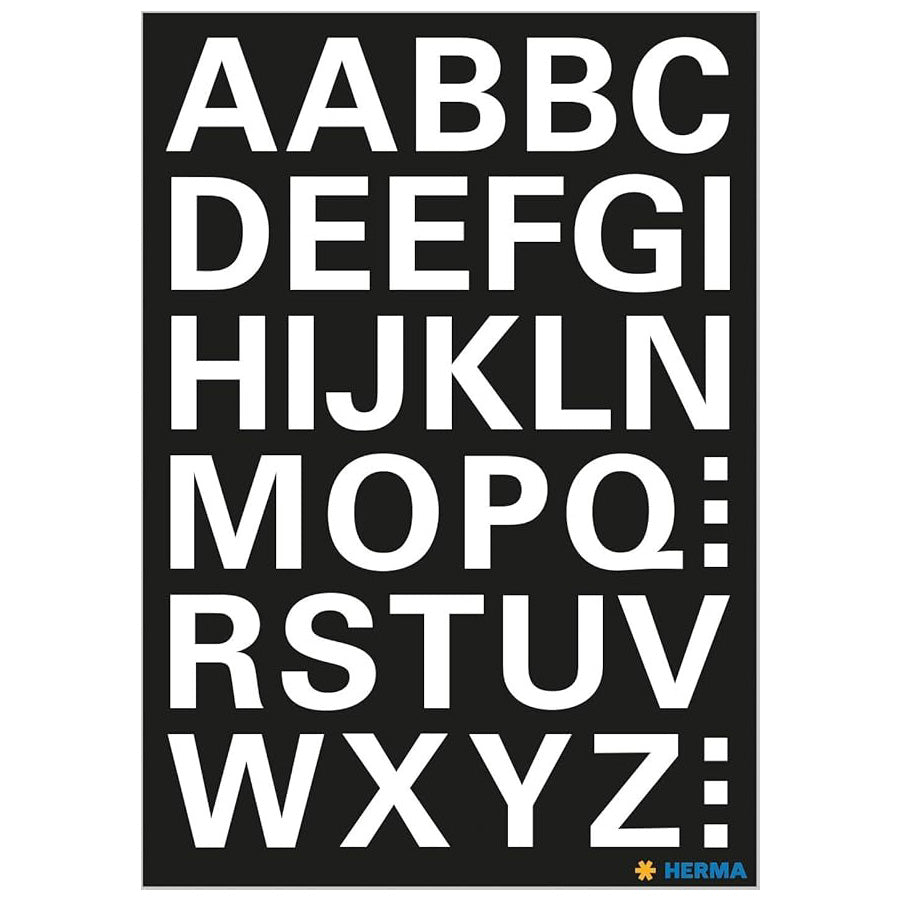 HERMA 防水シール ヘルマラベル アルファベット 数字 ホワイト No15557~8