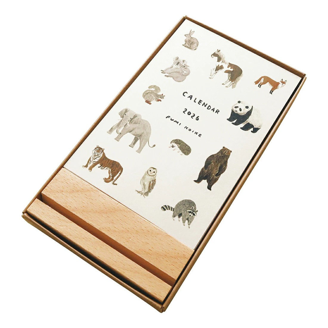カレンダー 2026年 マトカ 木製スタンド付き 小池ふみ DJUR MATOKA