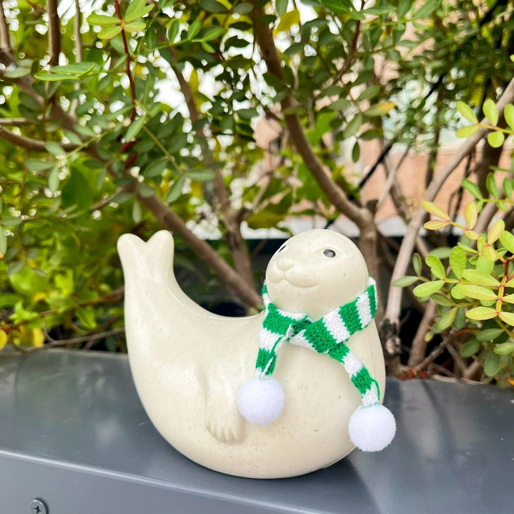 アザラシ 貯金箱 Seal Money Box PLASTEP マフラー スペシャルエディション