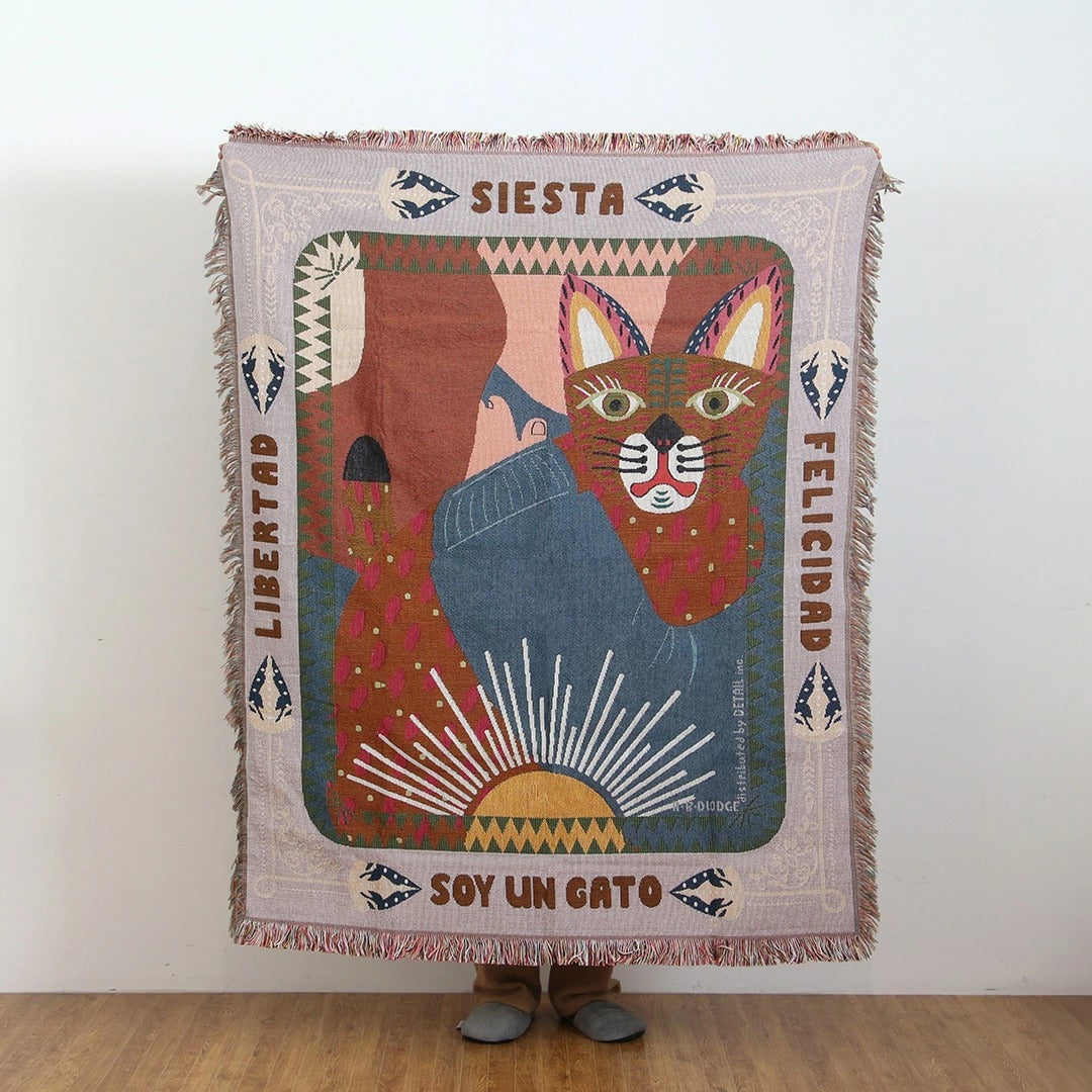 オアハカ スローケット ひざ掛け OAX Throwket 大判 リバーシブル