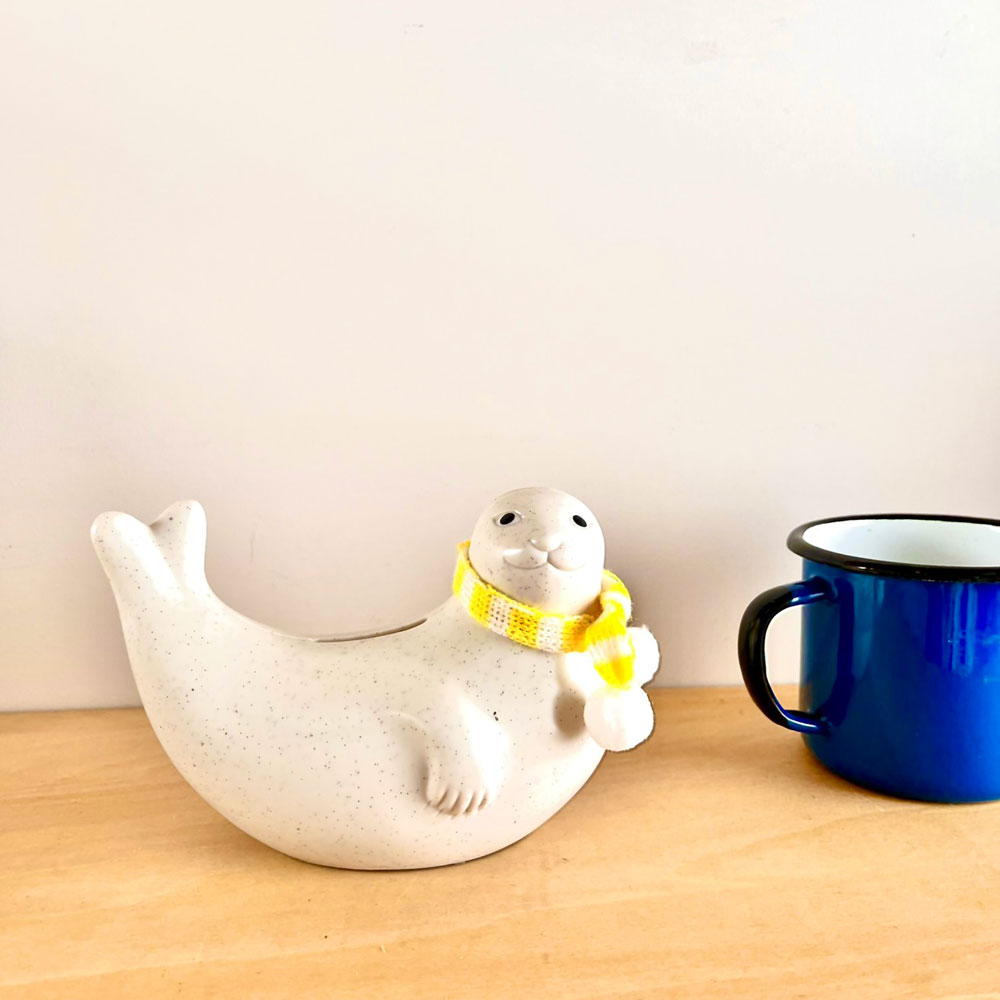アザラシ 貯金箱 Seal Money Box PLASTEP マフラー スペシャルエディション