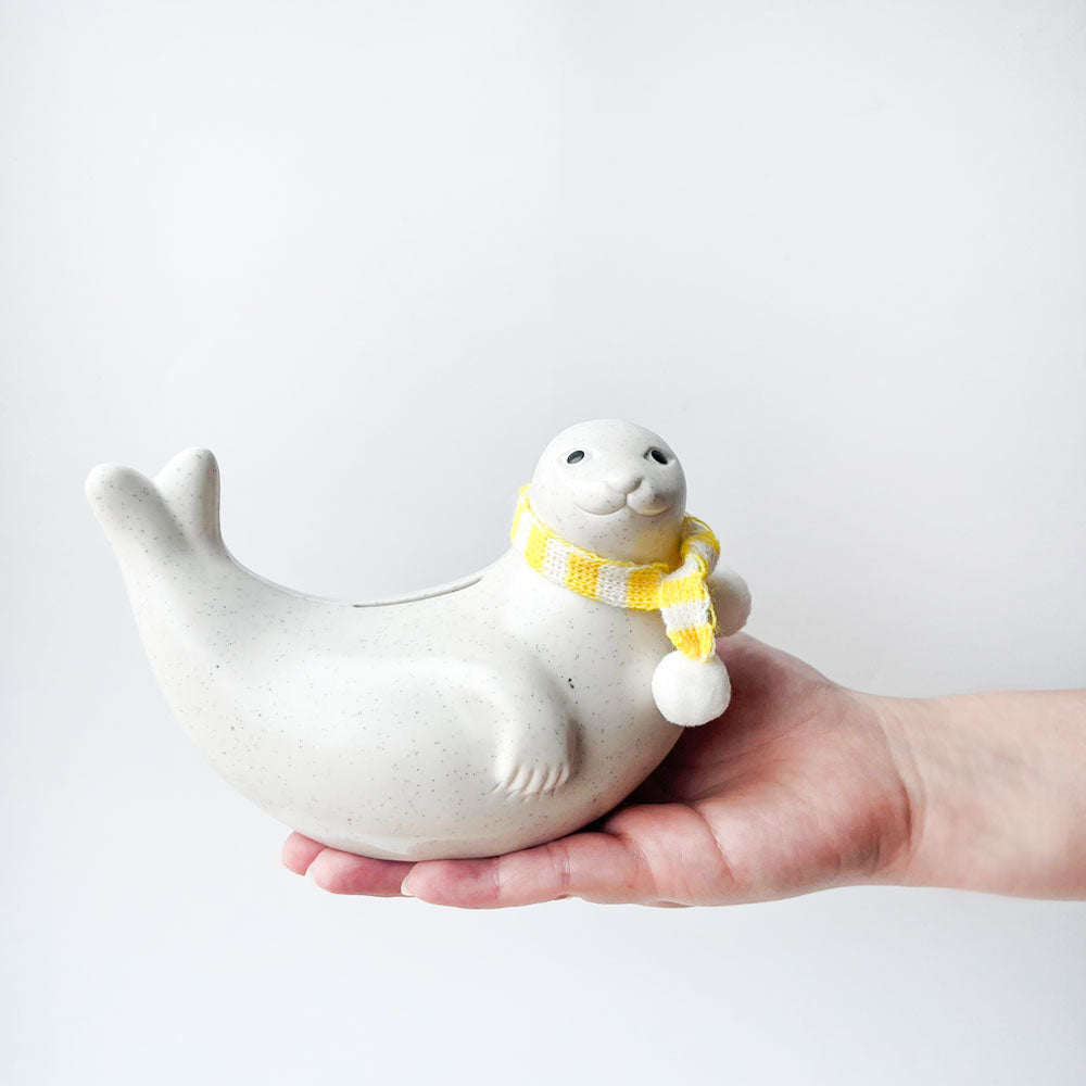 アザラシ 貯金箱 Seal Money Box PLASTEP マフラー スペシャルエディション