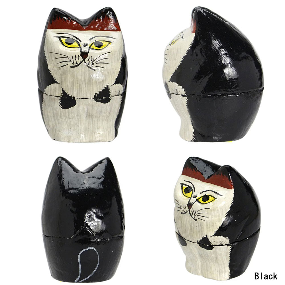 Papier Mache Standing Cat DETAIL パピエ マシェ スタンディング キャット 小物入れ