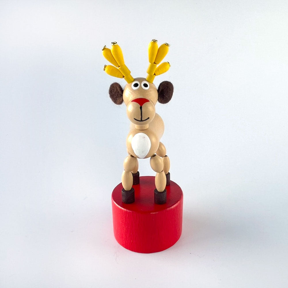 デトア プッシュアップトイ クリスマス サンタ トナカイ DETOA WOODEN PUSH UP TOY