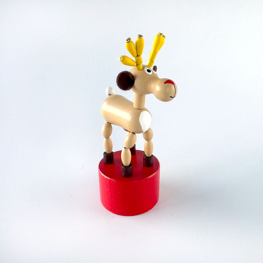 デトア プッシュアップトイ クリスマス サンタ トナカイ DETOA WOODEN PUSH UP TOY