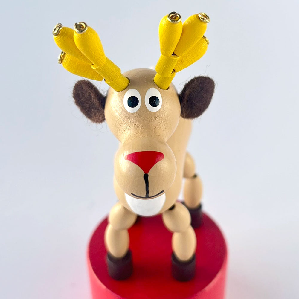 デトア プッシュアップトイ クリスマス サンタ トナカイ DETOA WOODEN PUSH UP TOY