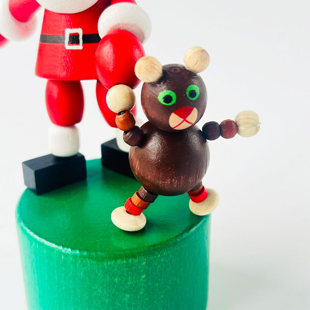 デトア プッシュアップトイ クリスマス サンタ トナカイ DETOA WOODEN PUSH UP TOY