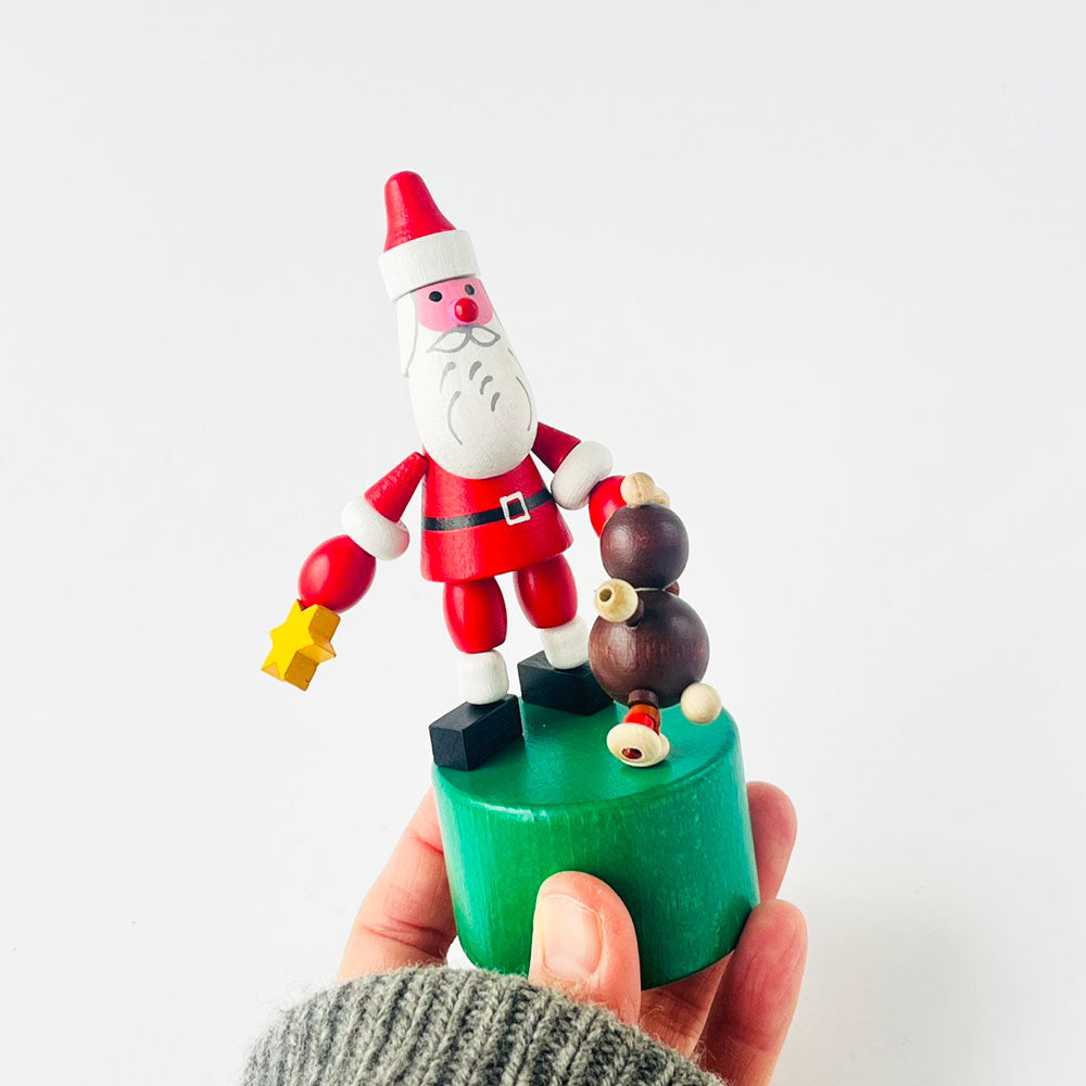 デトア プッシュアップトイ クリスマス サンタ トナカイ DETOA WOODEN PUSH UP TOY