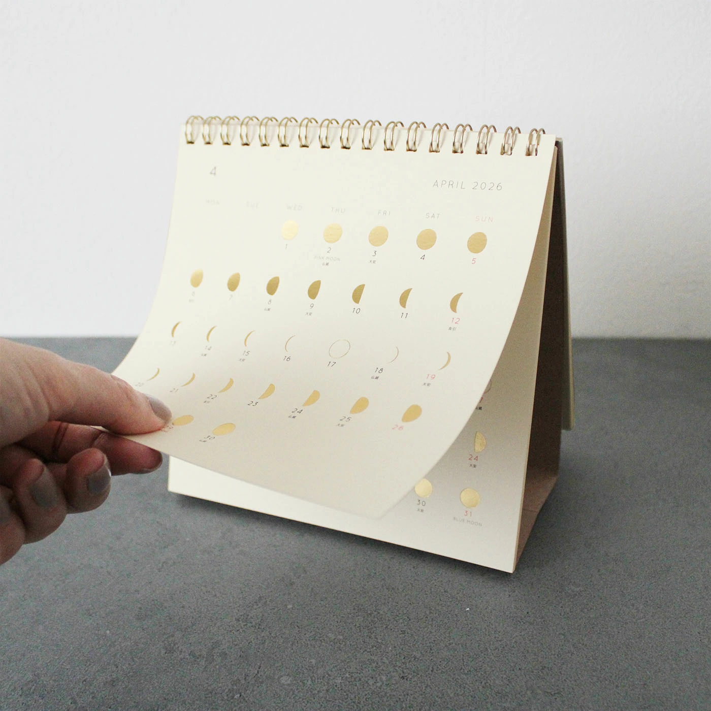 カレンダー 2026年 卓上 月の満ち欠け MATOKA The Moon