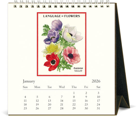 カバリーニ 2026年 カレンダー   卓上 Language of Flowers 花言葉