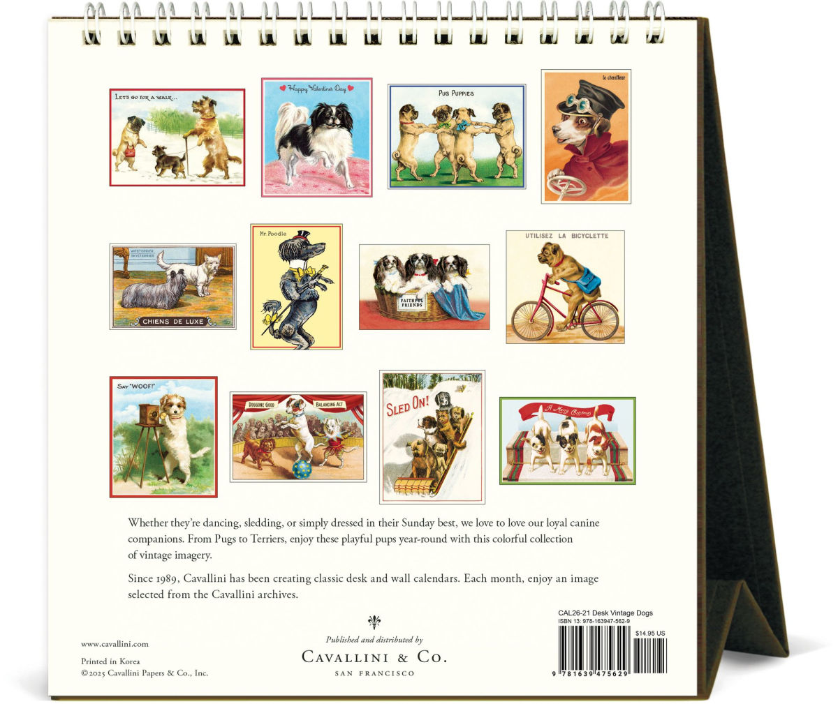 カバリーニ 2026年 カレンダー VintageDogs ヴィンテージ ドッグ 卓上