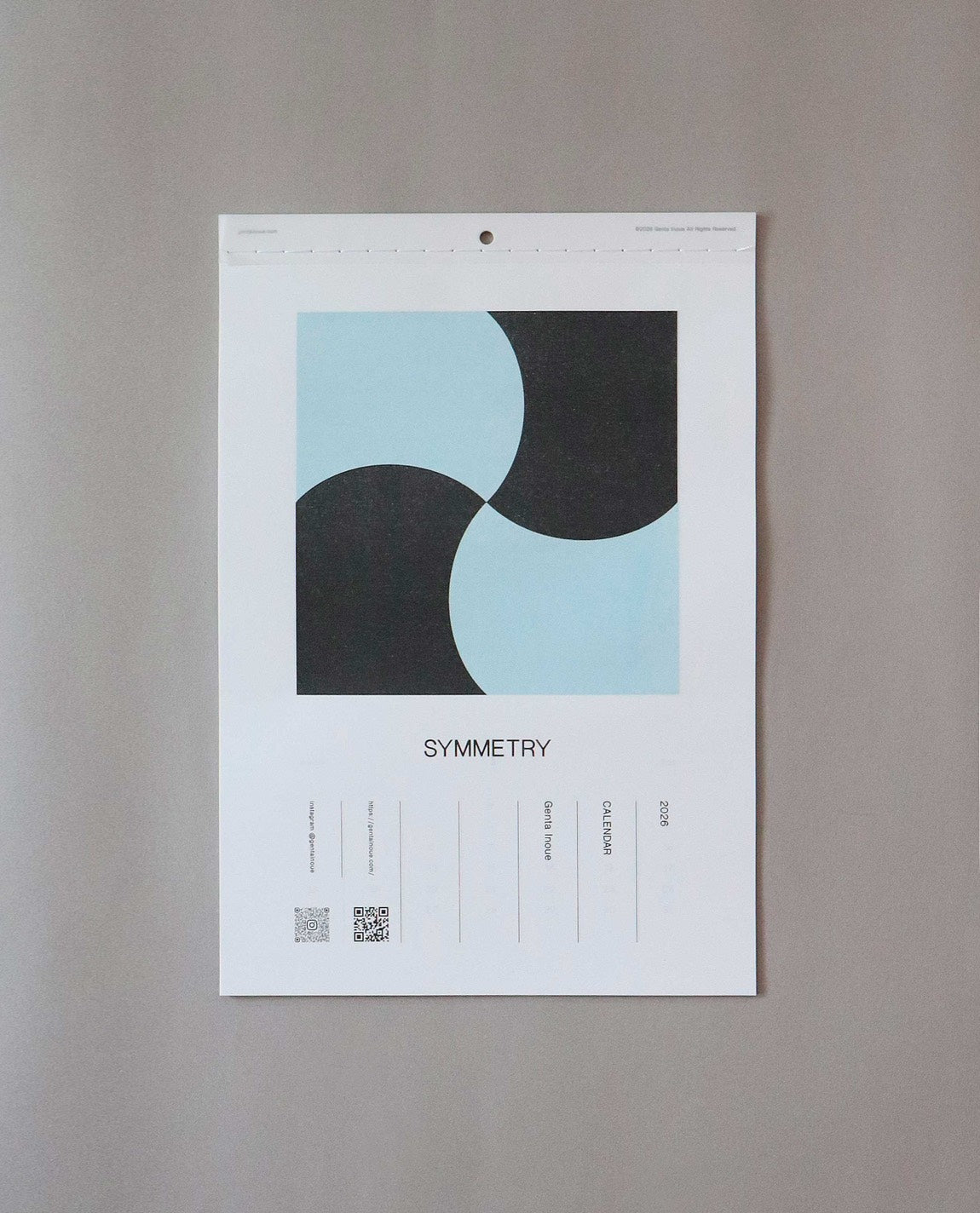 SYMMETRY 2026年 カレンダー 井上元太 壁掛け