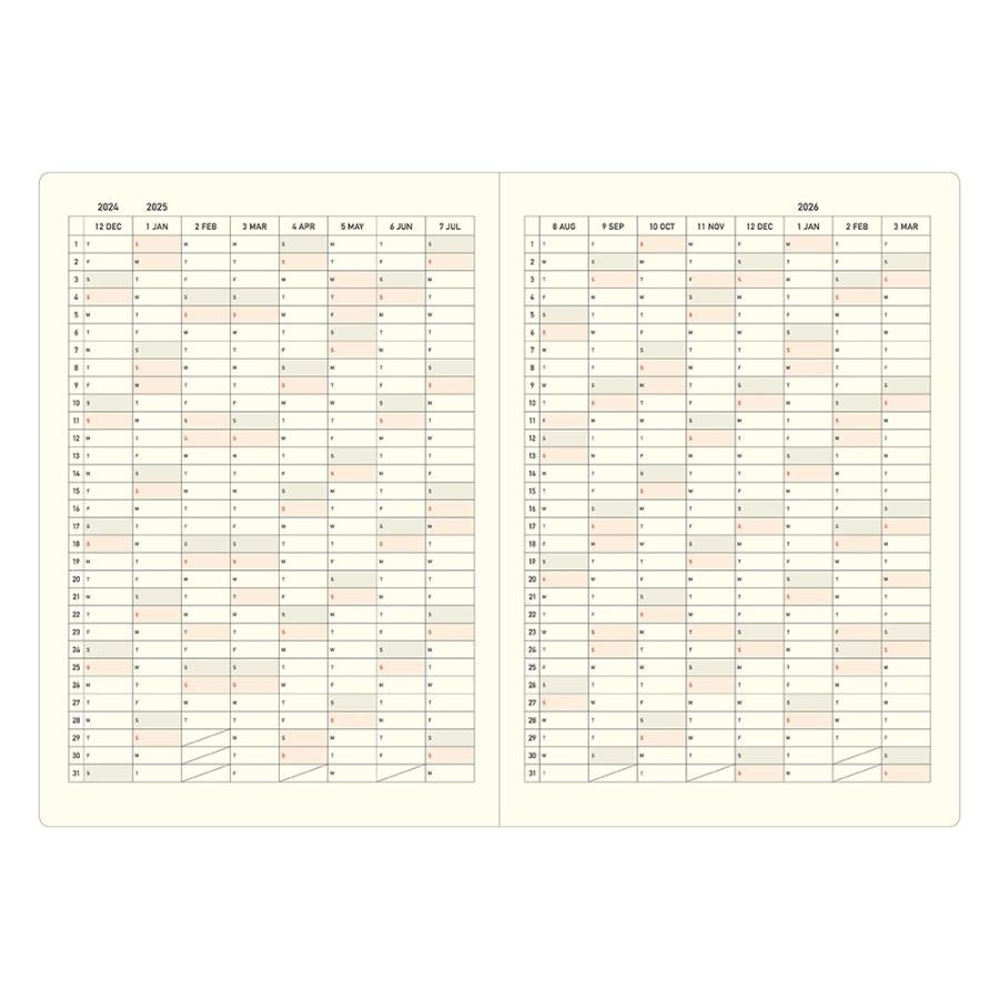 クレイド  2025 手帳 Fleakダイアリー B6 2mmグリッド