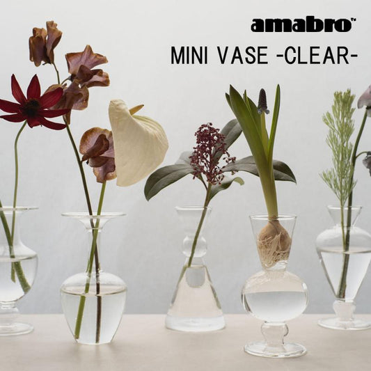 アマブロ クリアー ミニベース 花瓶 MINI VASE CLEAR amabro