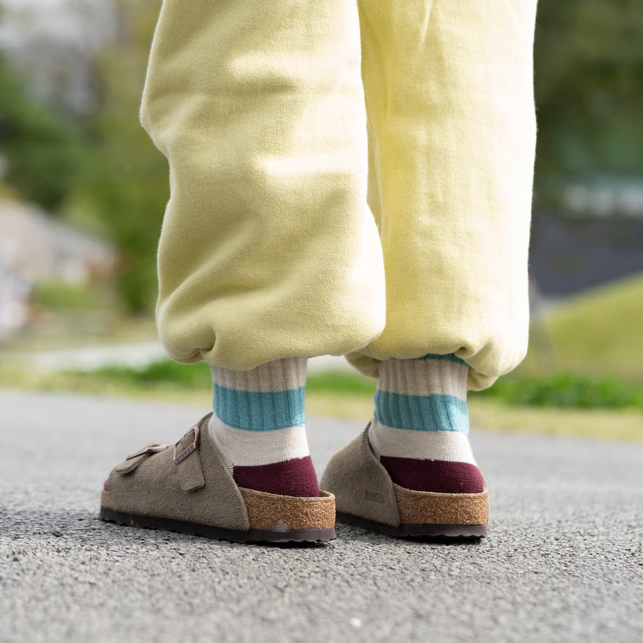 AMITABI STOKED! コットンウールストライプソックス アミタビ ストークド