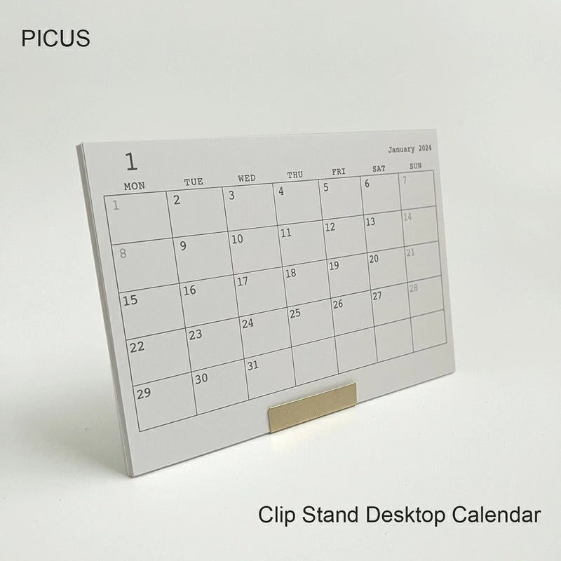 PICUS 2027 カレンダー クリップスタンドデスクトップカレンダー BRASS Solid