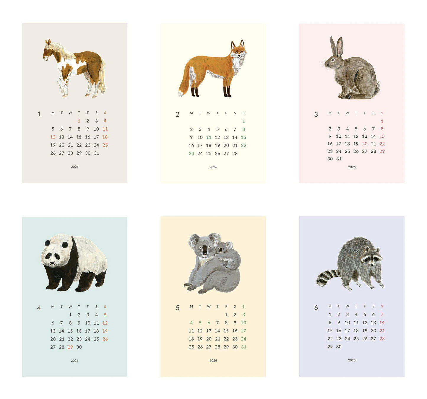 カレンダー 2026年 マトカ 木製スタンド付き 小池ふみ DJUR  MATOKA