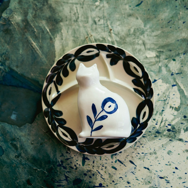 アマブロ　ひがしちか「愛編む磁器猫」 フラワーベース　amabro
