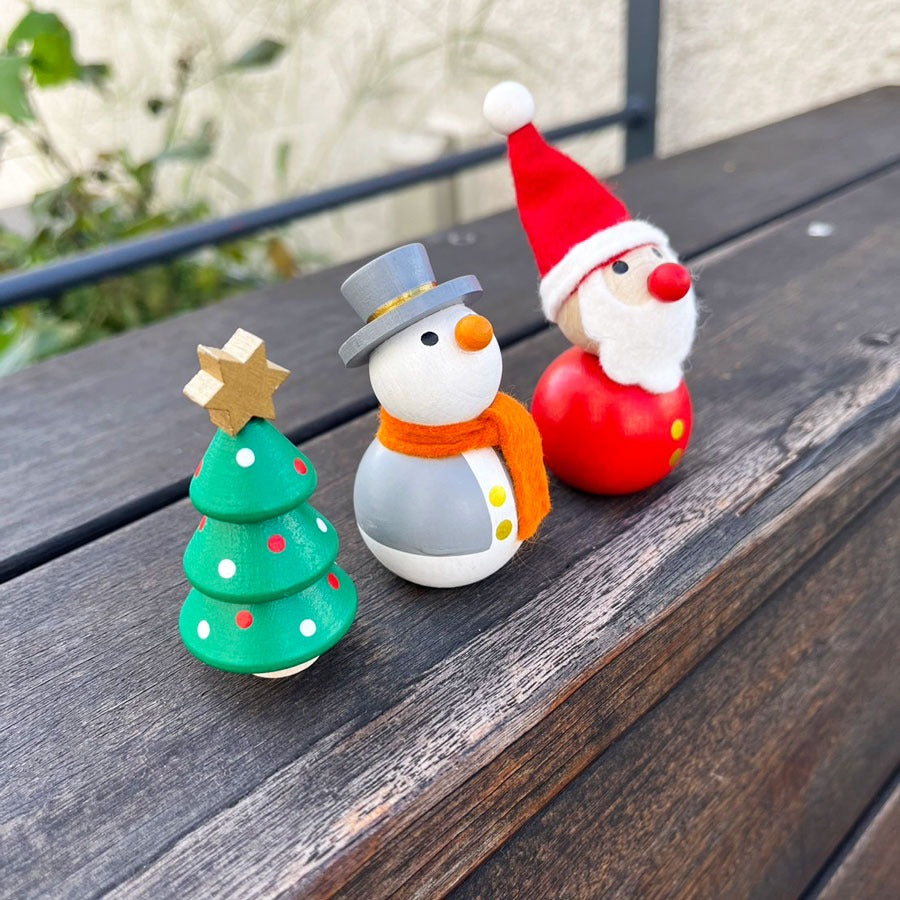 ハラチキ 手のひら人形 クリスマストイ 木製  サンタクロース スノーマン チェコ