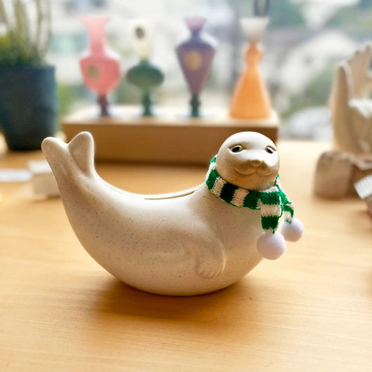 アザラシ 貯金箱 Seal Money Box PLASTEP マフラー スペシャルエディション