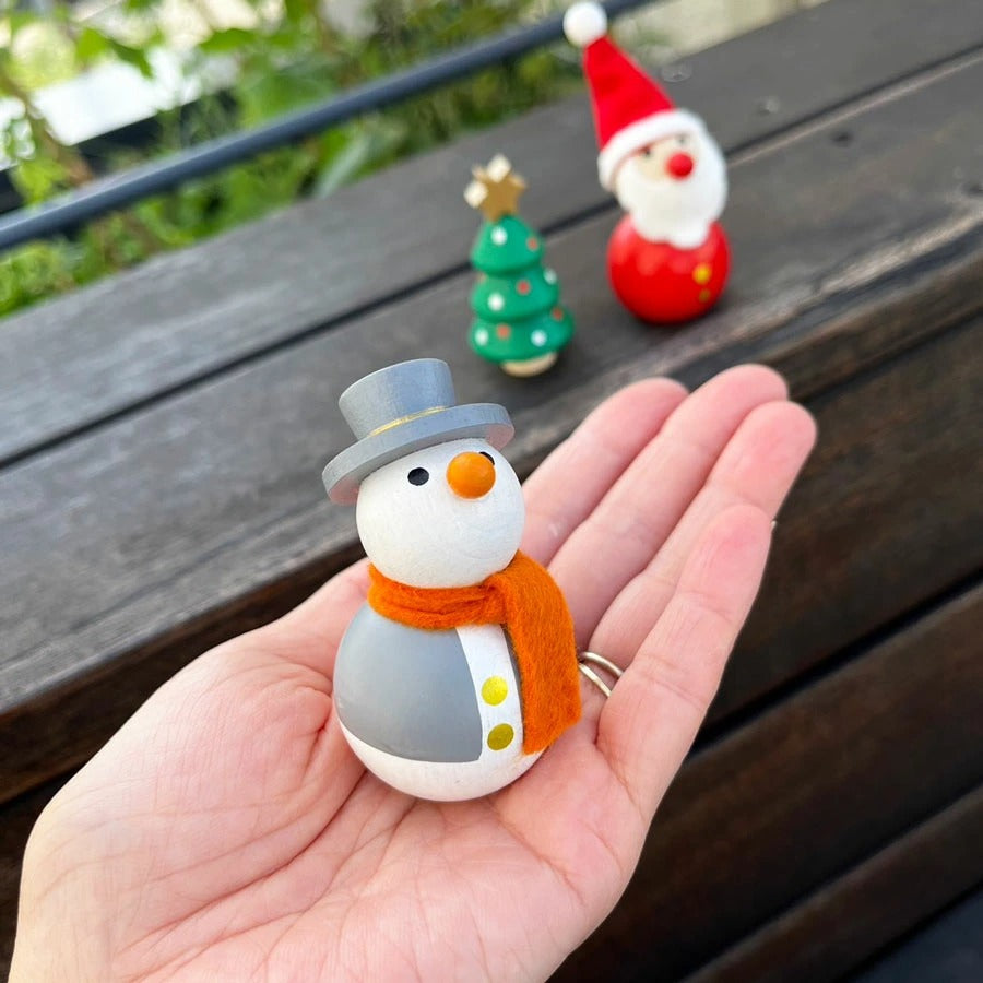 ハラチキ 手のひら人形 クリスマストイ 木製  サンタクロース スノーマン チェコ