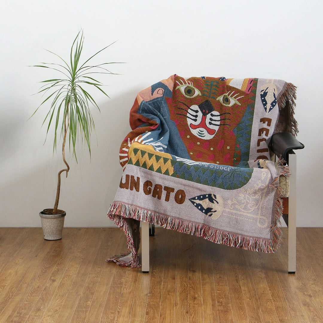 オアハカ スローケット ひざ掛け OAX Throwket 大判 リバーシブル