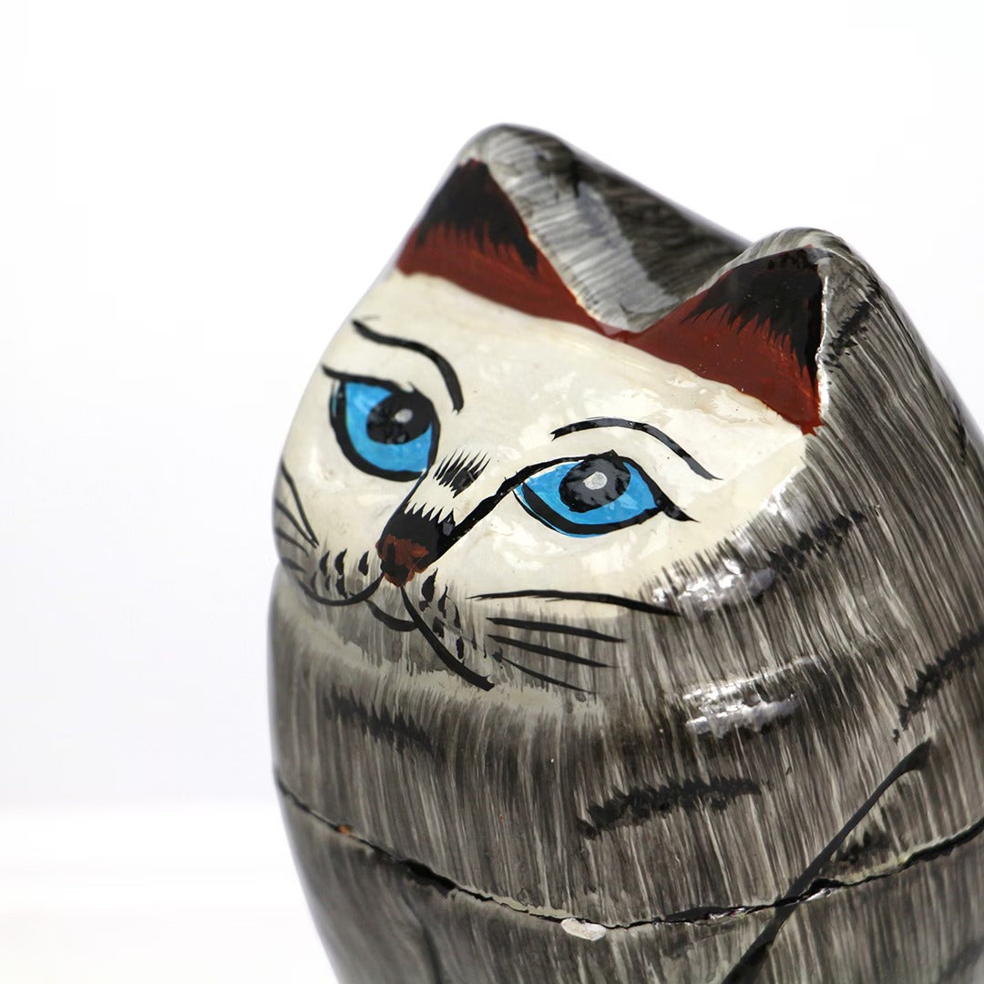 Papier Mache Standing Cat DETAIL パピエ マシェ スタンディング キャット 小物入れ