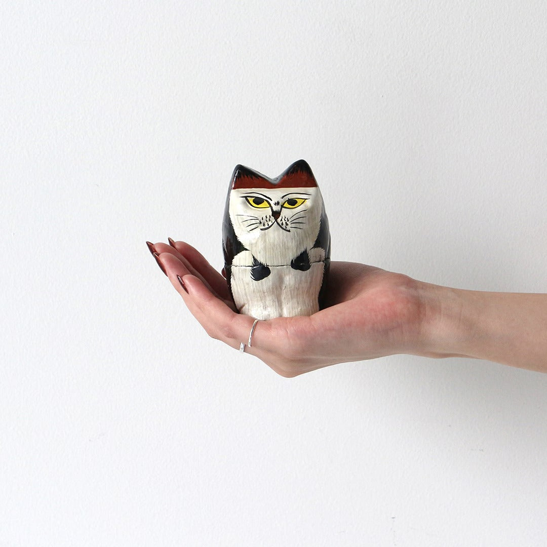 Papier Mache Standing Cat DETAIL パピエ マシェ スタンディング キャット 小物入れ