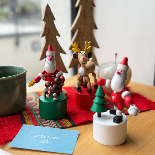 デトア プッシュアップトイ クリスマス サンタ トナカイ DETOA WOODEN PUSH UP TOY